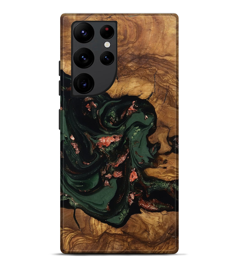 Galaxy S22 Ultra Wood Live Edge Phone Case - Cora (Ancient Olive, 818760)