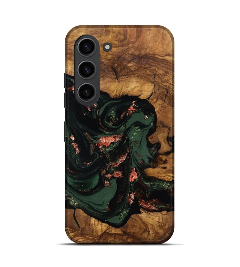 Galaxy S23 Wood Live Edge Phone Case - Cora (Ancient Olive, 818760)