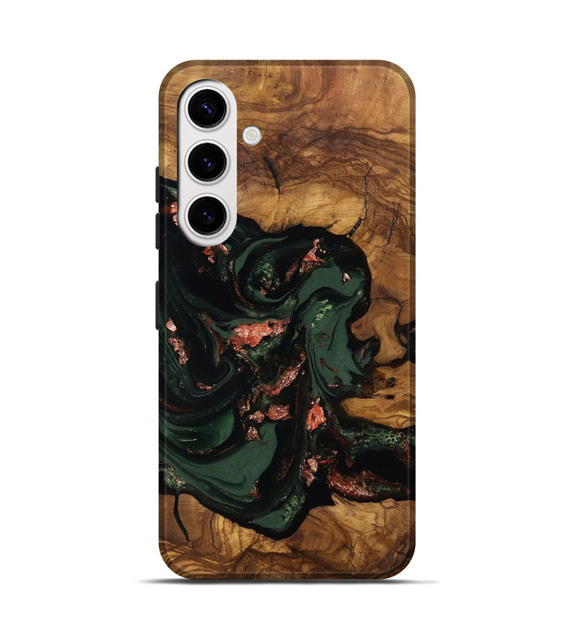 Galaxy S25 Wood Live Edge Phone Case - Cora (Ancient Olive, 818760)