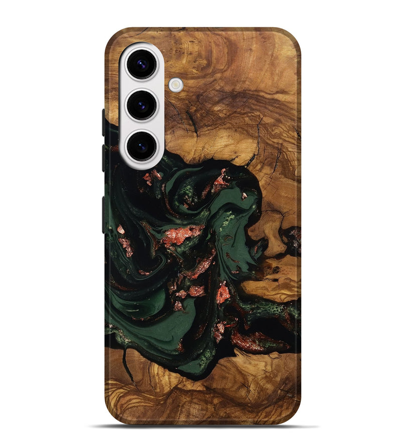 Galaxy S25 Plus Wood Live Edge Phone Case - Cora (Ancient Olive, 818760)
