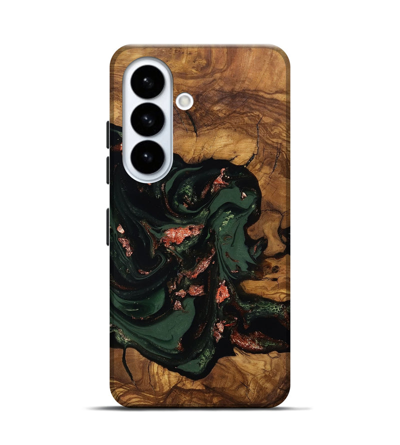 Galaxy S26 Wood Live Edge Phone Case - Cora (Ancient Olive, 818760)