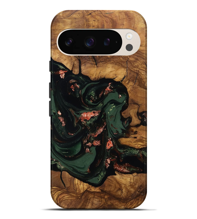 Pixel 9 Pro XL Wood Live Edge Phone Case - Cora (Ancient Olive, 818760)