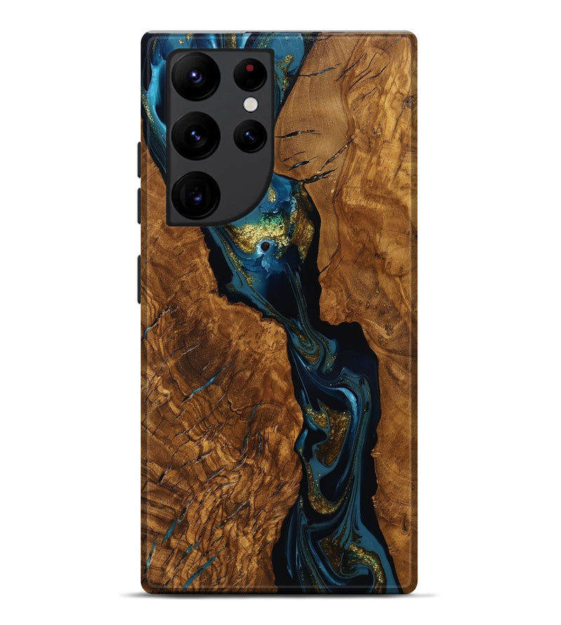 Galaxy S22 Ultra Wood Live Edge Phone Case - Elio (Ancient Olive, 818761)