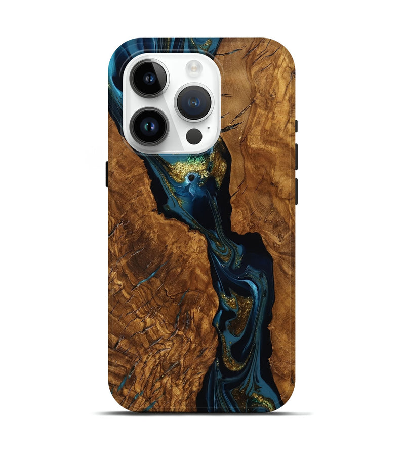 iPhone 15 Pro Wood Live Edge Phone Case - Elio (Ancient Olive, 818761)