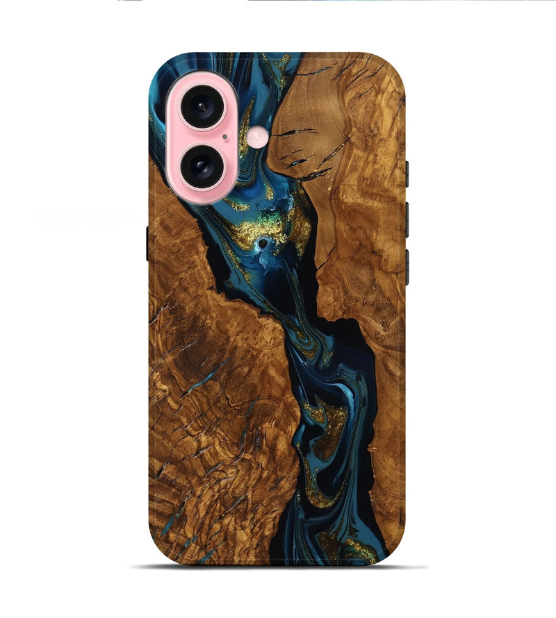 iPhone 16 Wood Live Edge Phone Case - Elio (Ancient Olive, 818761)
