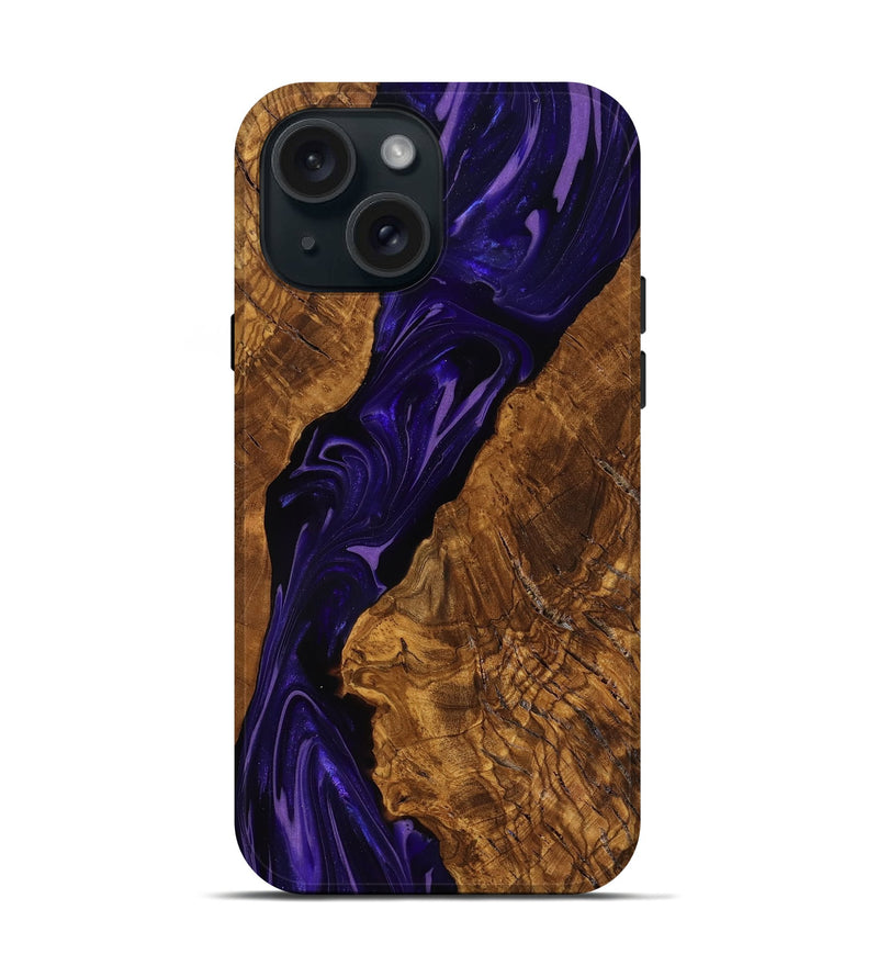iPhone 15 Wood Live Edge Phone Case - Selene (Ancient Olive, 818762)