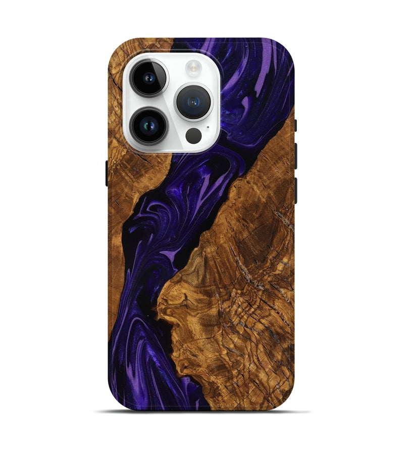 iPhone 15 Pro Wood Live Edge Phone Case - Selene (Ancient Olive, 818762)