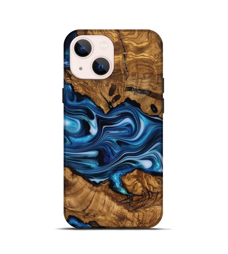 iPhone 13 mini Wood Live Edge Phone Case - Reva (Ancient Olive, 818763)