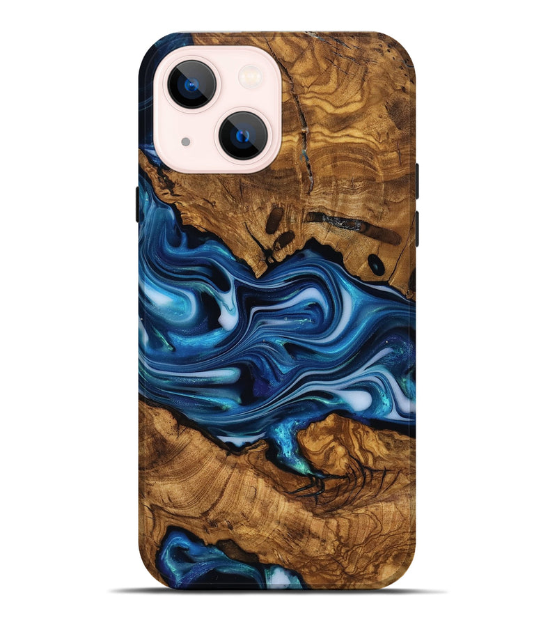 iPhone 14 Plus Wood Live Edge Phone Case - Reva (Ancient Olive, 818763)