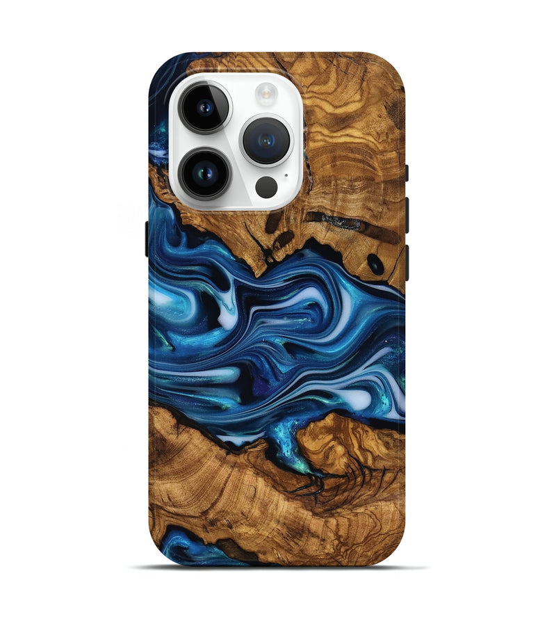 iPhone 15 Pro Wood Live Edge Phone Case - Reva (Ancient Olive, 818763)