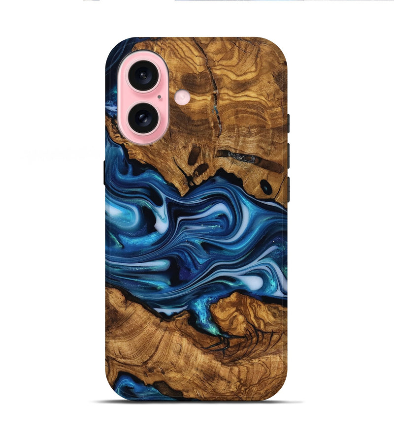 iPhone 16 Wood Live Edge Phone Case - Reva (Ancient Olive, 818763)
