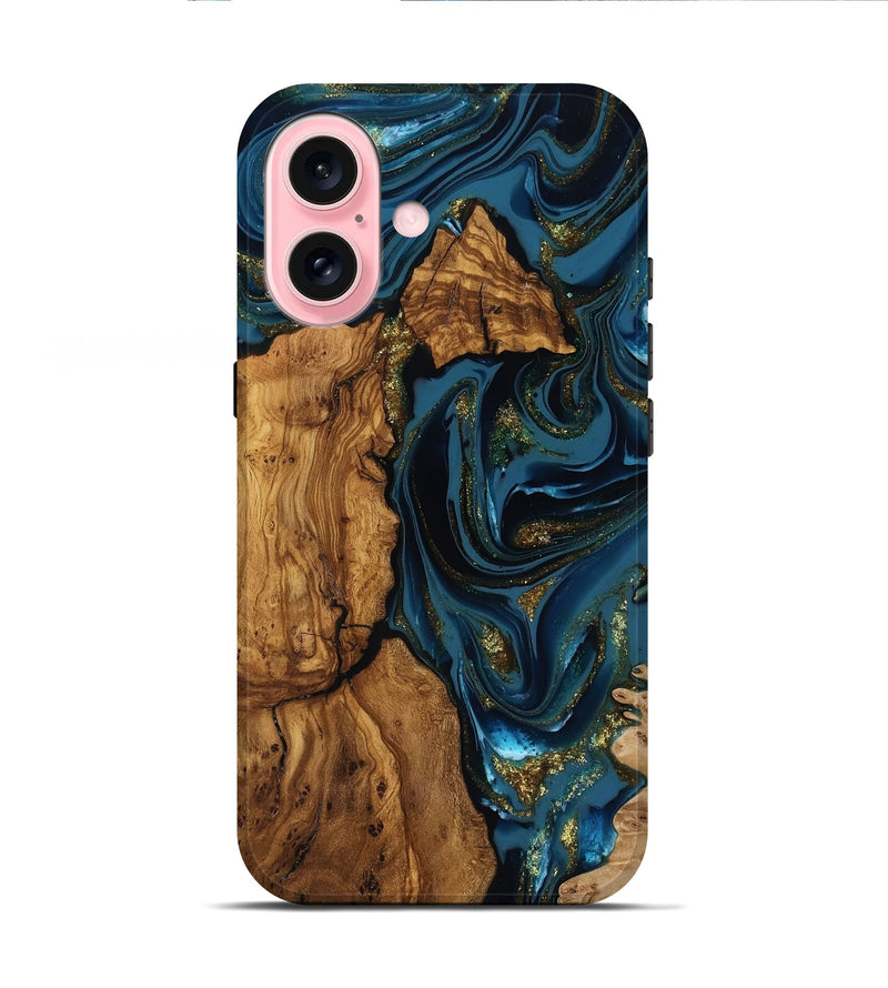 iPhone 16 Wood Live Edge Phone Case - Alvaro (Ancient Olive, 818764)