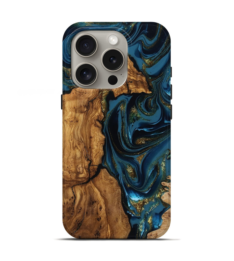 iPhone 16 Pro Wood Live Edge Phone Case - Alvaro (Ancient Olive, 818764)