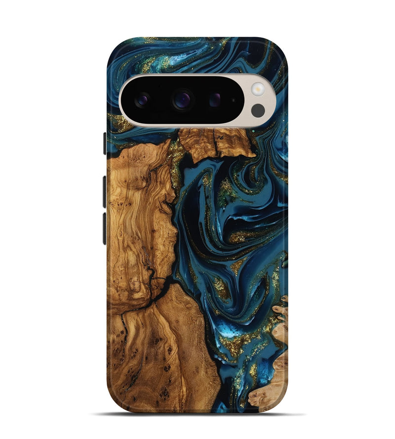 Pixel 9 Pro Wood Live Edge Phone Case - Alvaro (Ancient Olive, 818764)