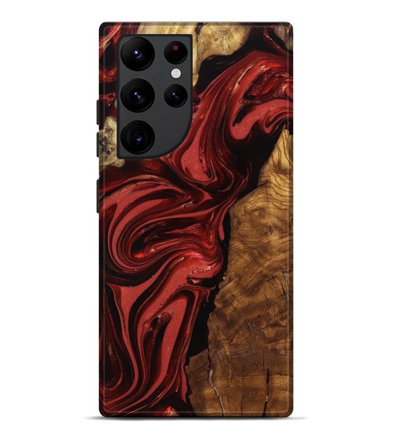 Galaxy S22 Ultra Wood Live Edge Phone Case - Ismael (Ancient Olive, 818765)