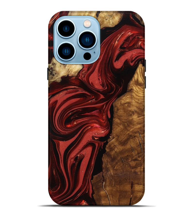 iPhone 14 Pro Max Wood Live Edge Phone Case - Ismael (Ancient Olive, 818765)