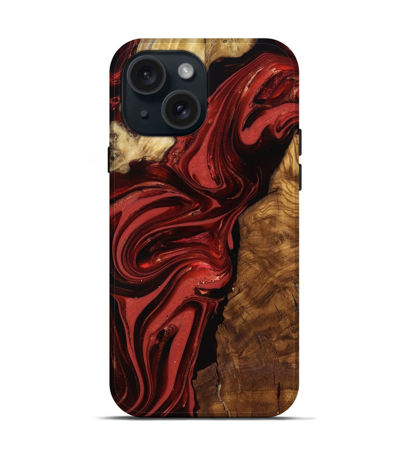 iPhone 15 Wood Live Edge Phone Case - Ismael (Ancient Olive, 818765)