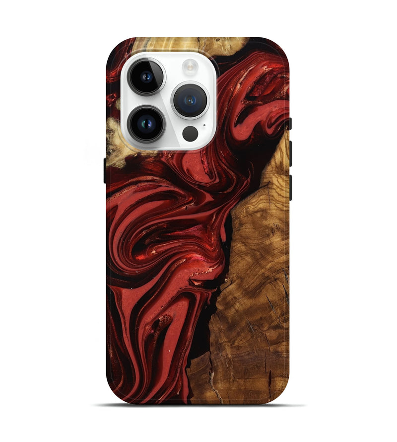 iPhone 15 Pro Wood Live Edge Phone Case - Ismael (Ancient Olive, 818765)