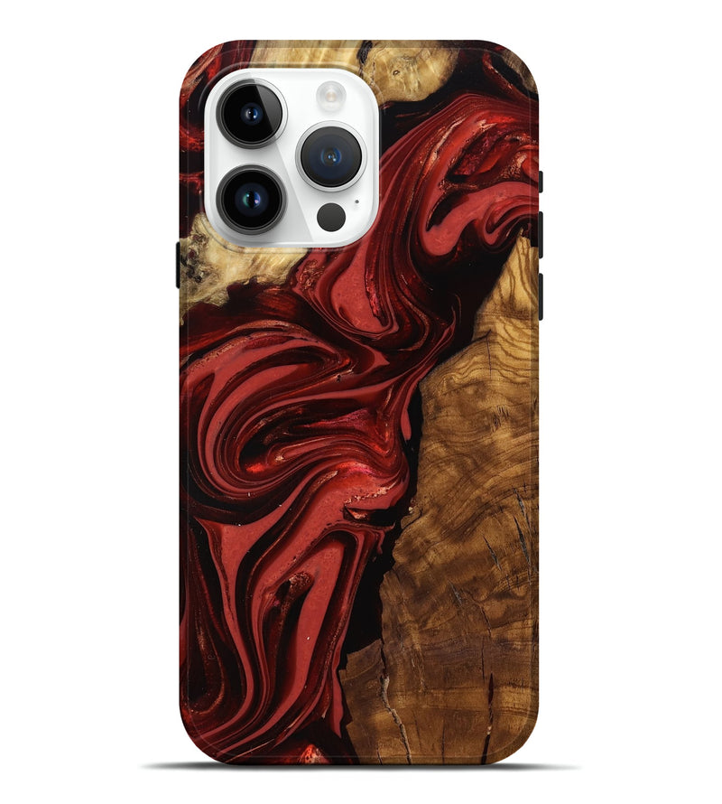 iPhone 15 Pro Max Wood Live Edge Phone Case - Ismael (Ancient Olive, 818765)