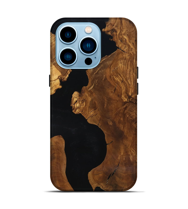 iPhone 14 Pro Wood Live Edge Phone Case - Hildred (Ancient Olive, 818766)