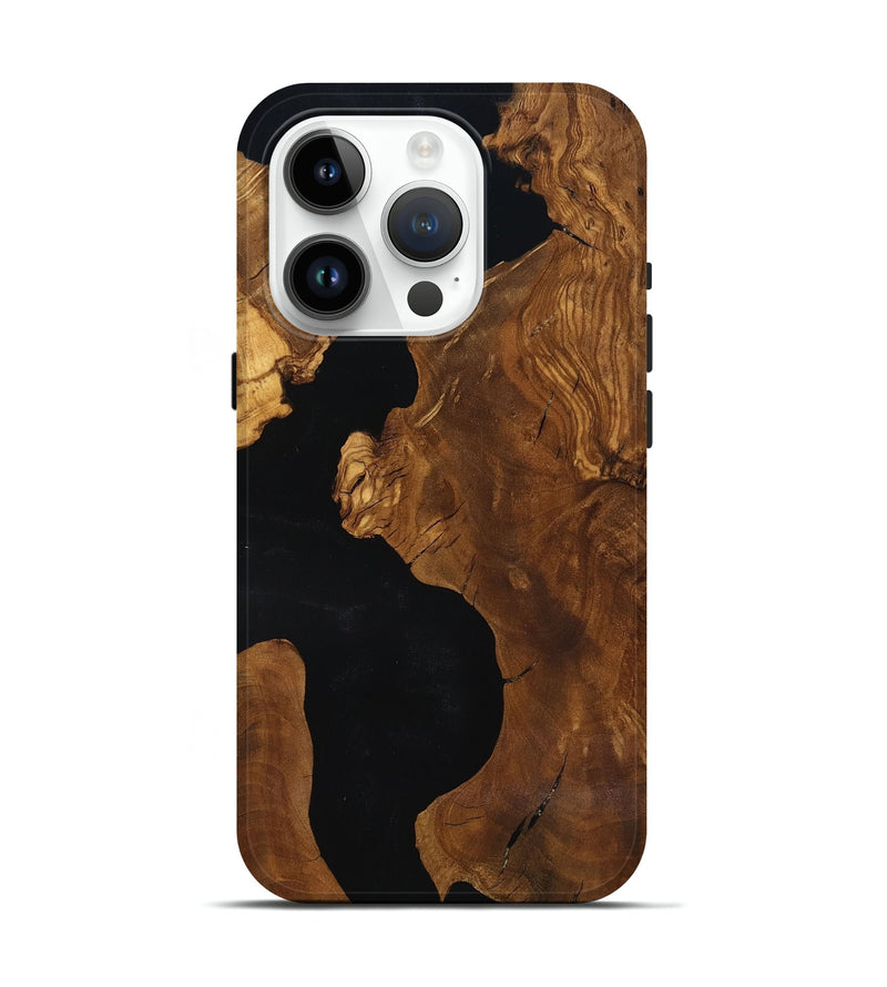 iPhone 15 Pro Wood Live Edge Phone Case - Hildred (Ancient Olive, 818766)