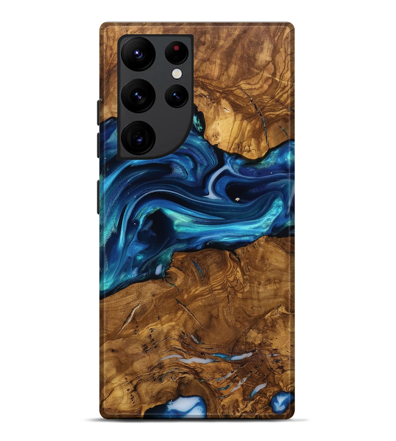 Galaxy S22 Ultra Wood Live Edge Phone Case - Ben (Ancient Olive, 818767)