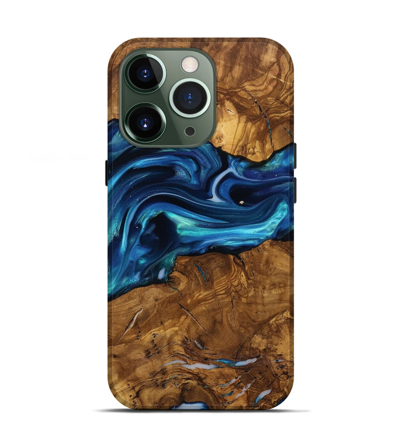 iPhone 13 Pro Wood Live Edge Phone Case - Ben (Ancient Olive, 818767)