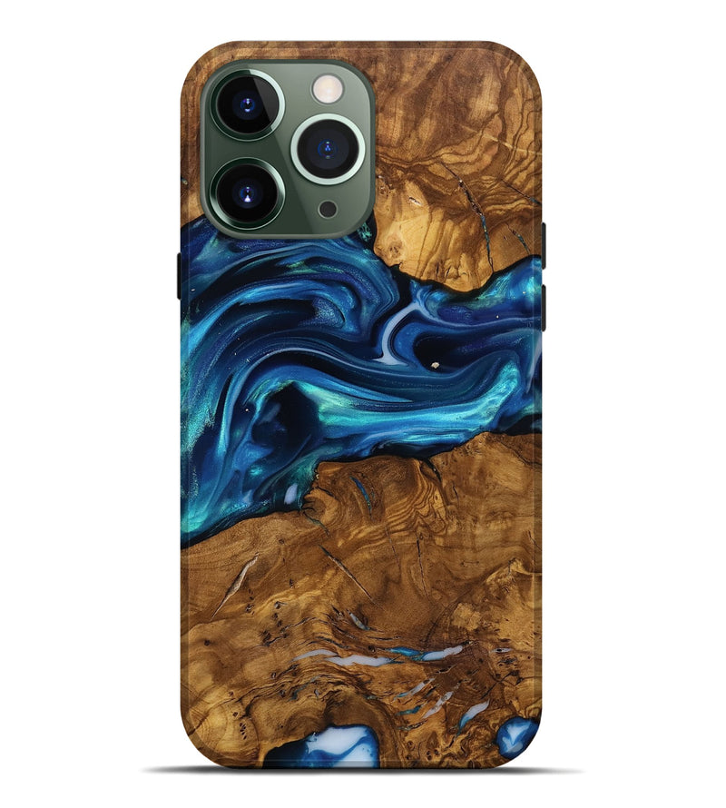 iPhone 13 Pro Max Wood Live Edge Phone Case - Ben (Ancient Olive, 818767)