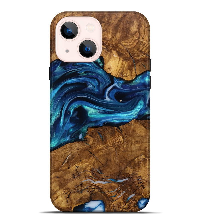 iPhone 14 Plus Wood Live Edge Phone Case - Ben (Ancient Olive, 818767)