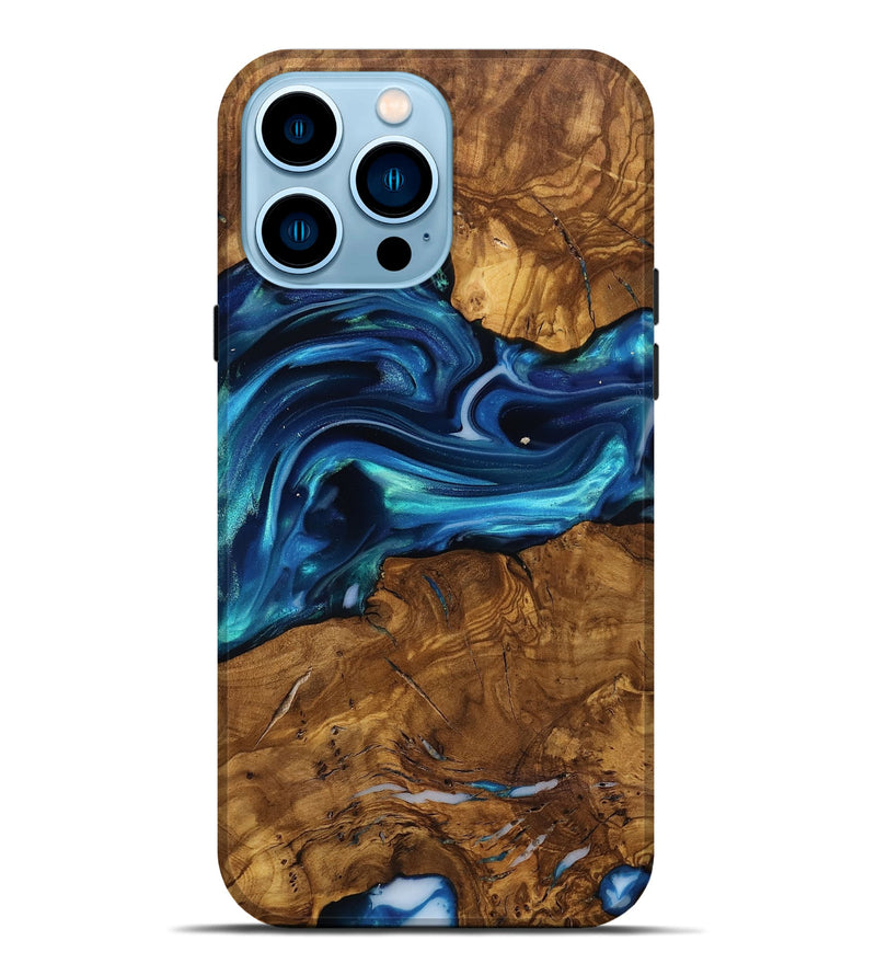 iPhone 14 Pro Max Wood Live Edge Phone Case - Ben (Ancient Olive, 818767)