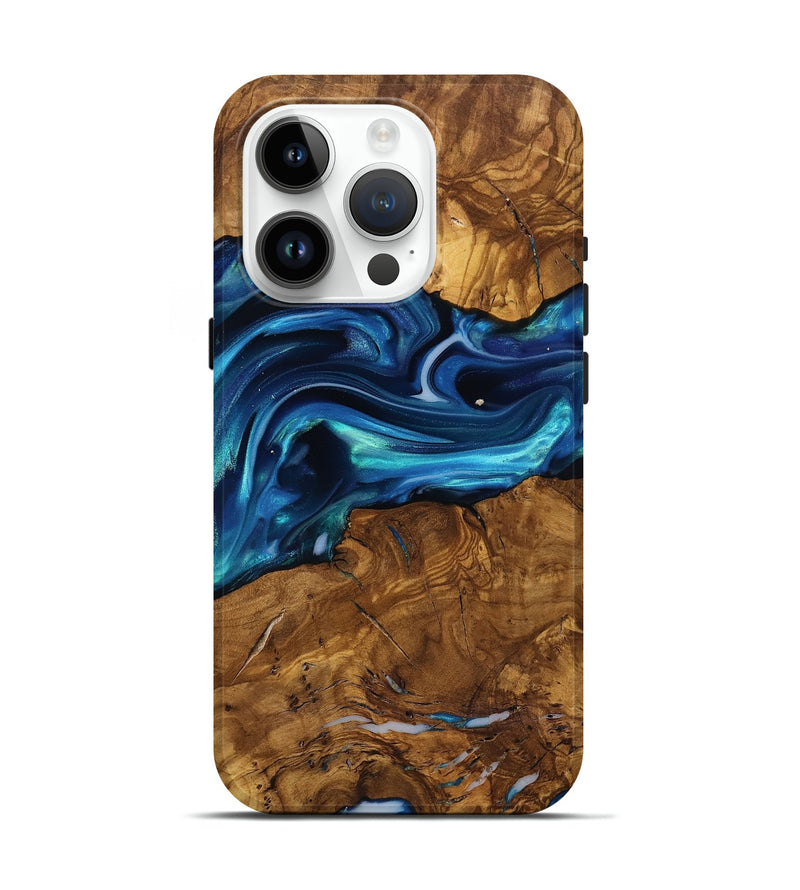 iPhone 15 Pro Wood Live Edge Phone Case - Ben (Ancient Olive, 818767)