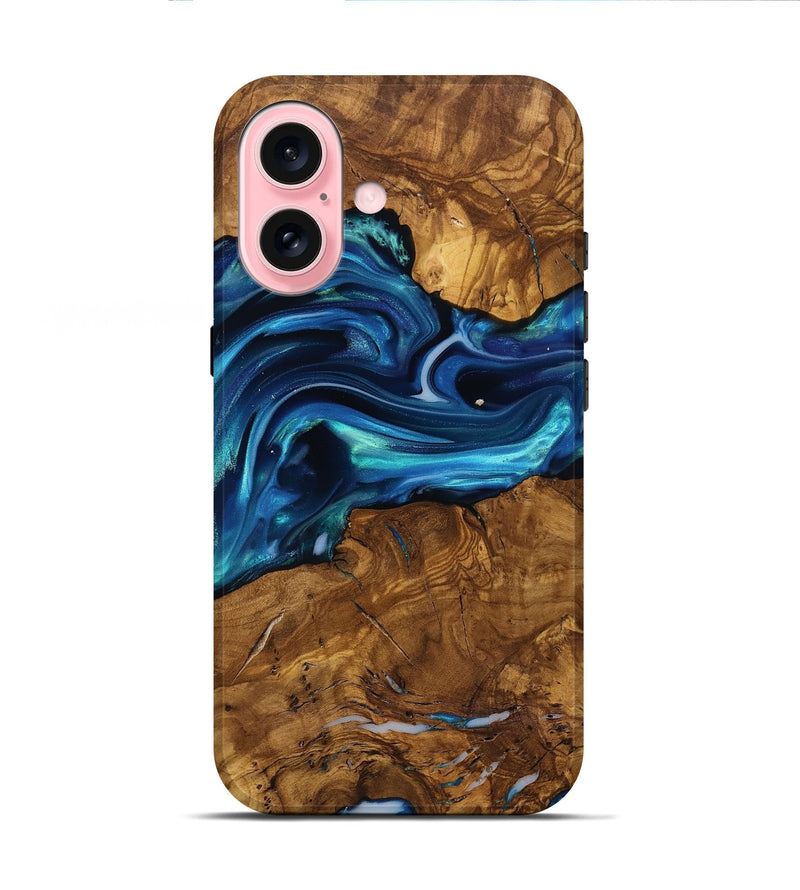 iPhone 16 Wood Live Edge Phone Case - Ben (Ancient Olive, 818767)