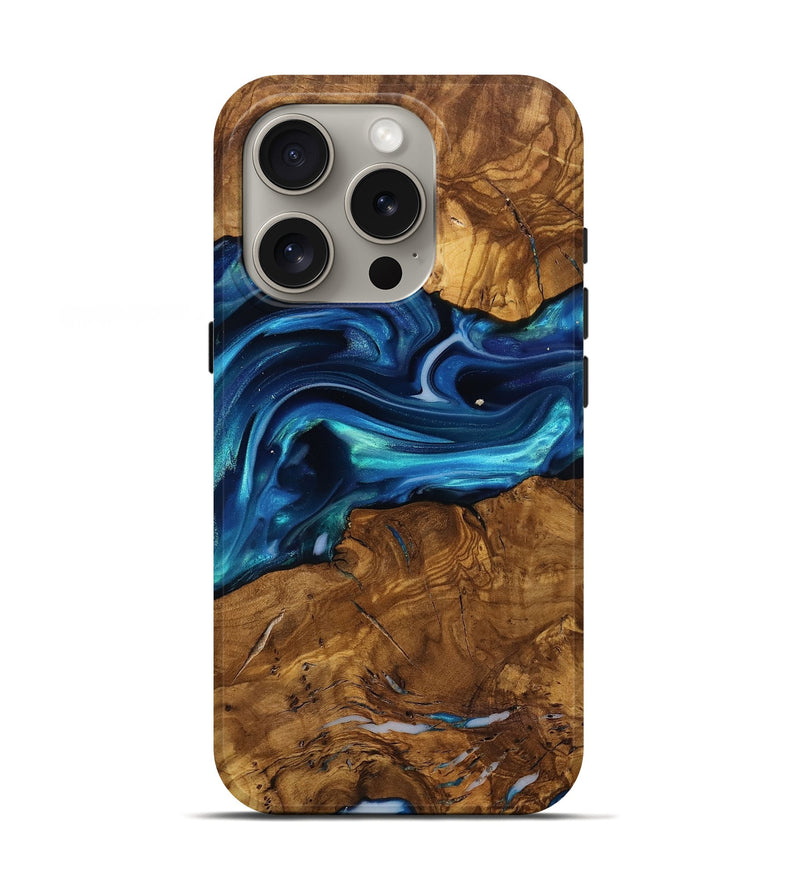 iPhone 16 Pro Wood Live Edge Phone Case - Ben (Ancient Olive, 818767)