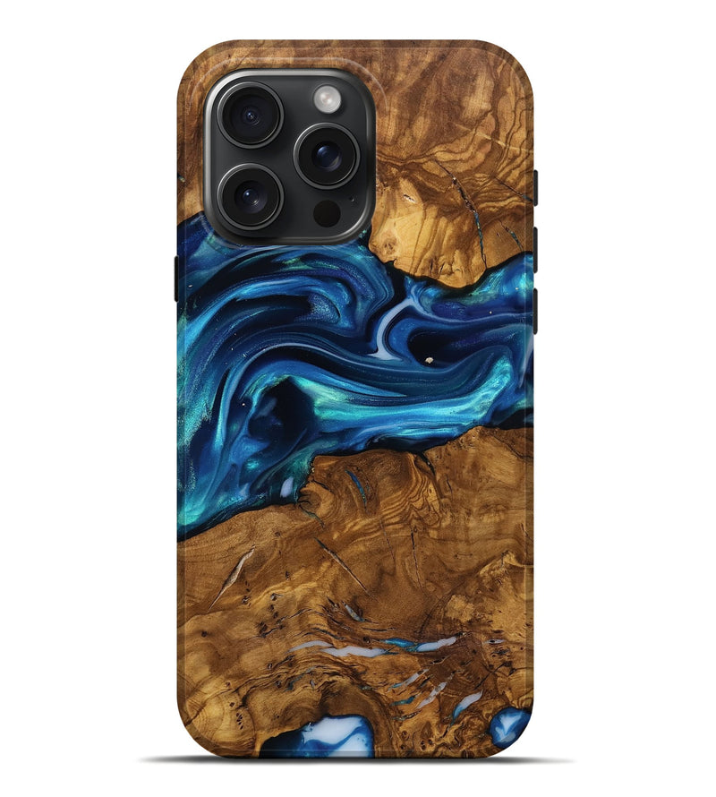 iPhone 16 Pro Max Wood Live Edge Phone Case - Ben (Ancient Olive, 818767)