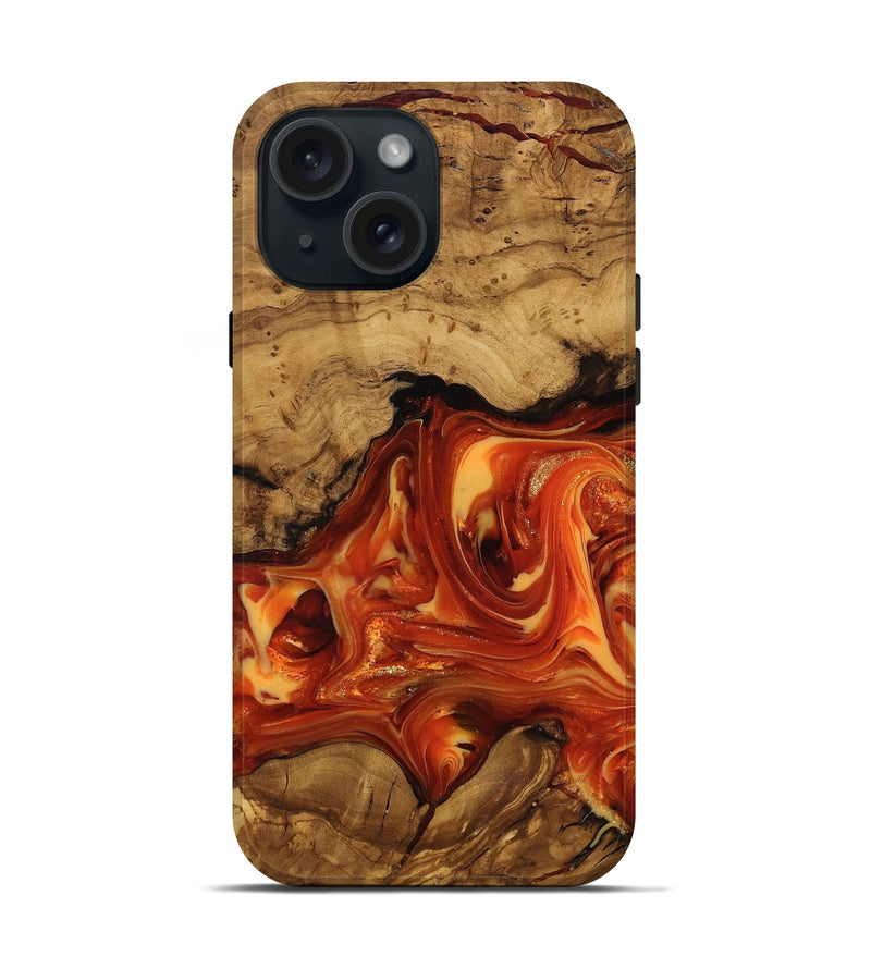 iPhone 15 Wood Live Edge Phone Case - Socorro (Ancient Olive, 818768)