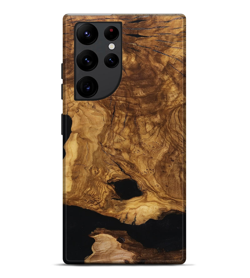 Galaxy S22 Ultra Wood Live Edge Phone Case - Leatha (Ancient Olive, 818769)