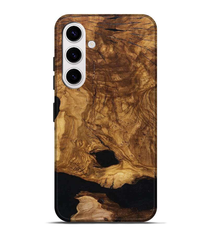 Galaxy S25 Plus Wood Live Edge Phone Case - Leatha (Ancient Olive, 818769)