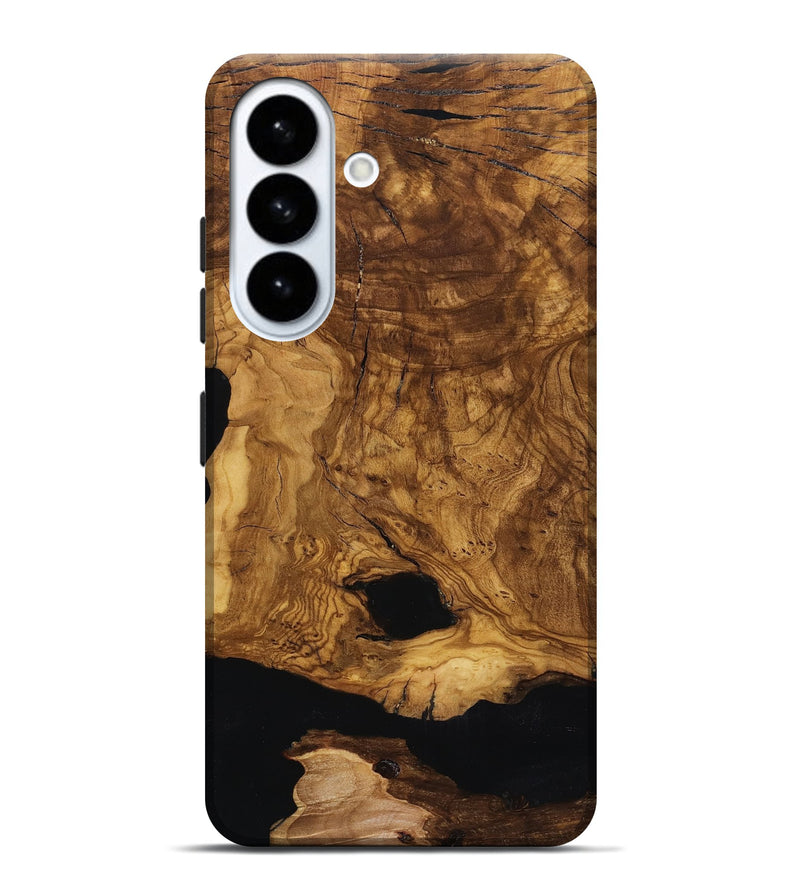 Galaxy S26 Plus Wood Live Edge Phone Case - Leatha (Ancient Olive, 818769)