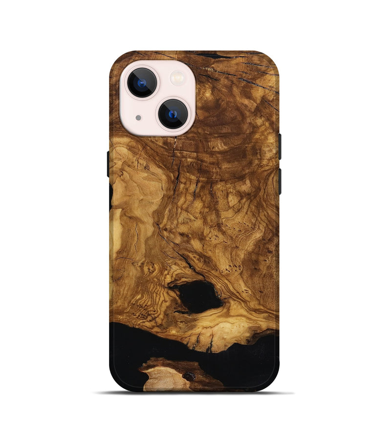 iPhone 13 mini Wood Live Edge Phone Case - Leatha (Ancient Olive, 818769)