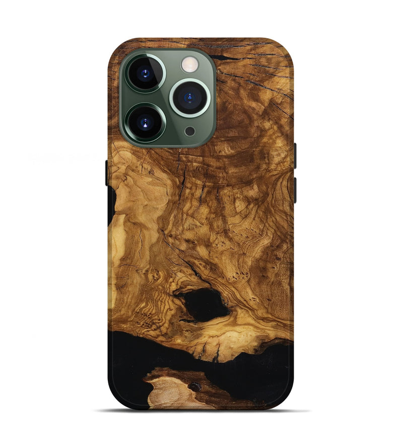 iPhone 13 Pro Wood Live Edge Phone Case - Leatha (Ancient Olive, 818769)