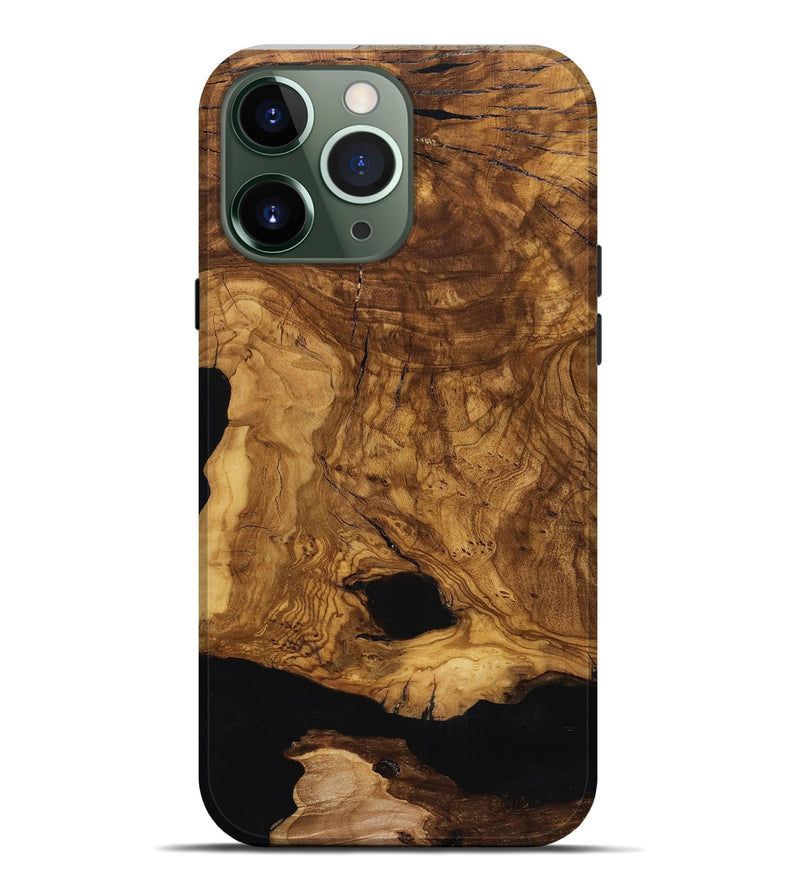 iPhone 13 Pro Max Wood Live Edge Phone Case - Leatha (Ancient Olive, 818769)