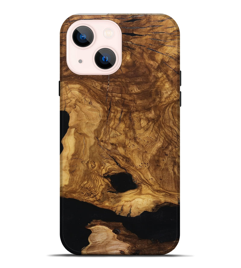 iPhone 14 Plus Wood Live Edge Phone Case - Leatha (Ancient Olive, 818769)
