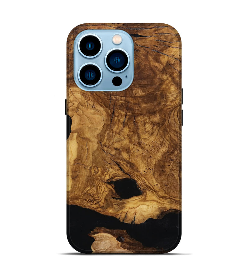 iPhone 14 Pro Wood Live Edge Phone Case - Leatha (Ancient Olive, 818769)