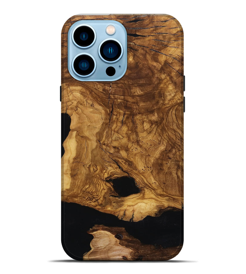 iPhone 14 Pro Max Wood Live Edge Phone Case - Leatha (Ancient Olive, 818769)