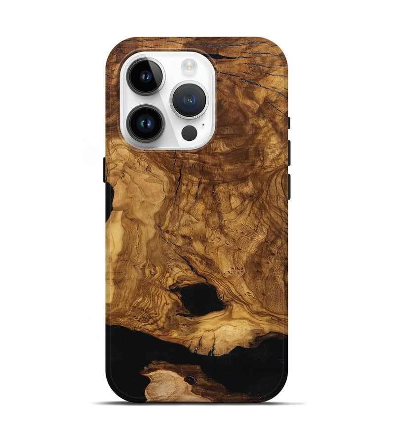 iPhone 15 Pro Wood Live Edge Phone Case - Leatha (Ancient Olive, 818769)