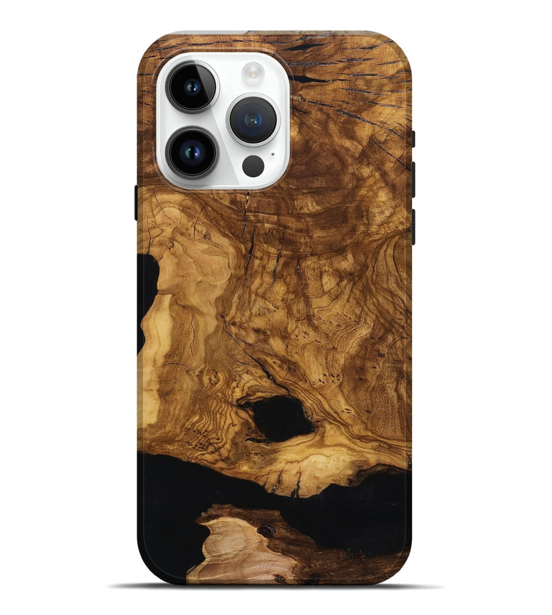 iPhone 15 Pro Max Wood Live Edge Phone Case - Leatha (Ancient Olive, 818769)
