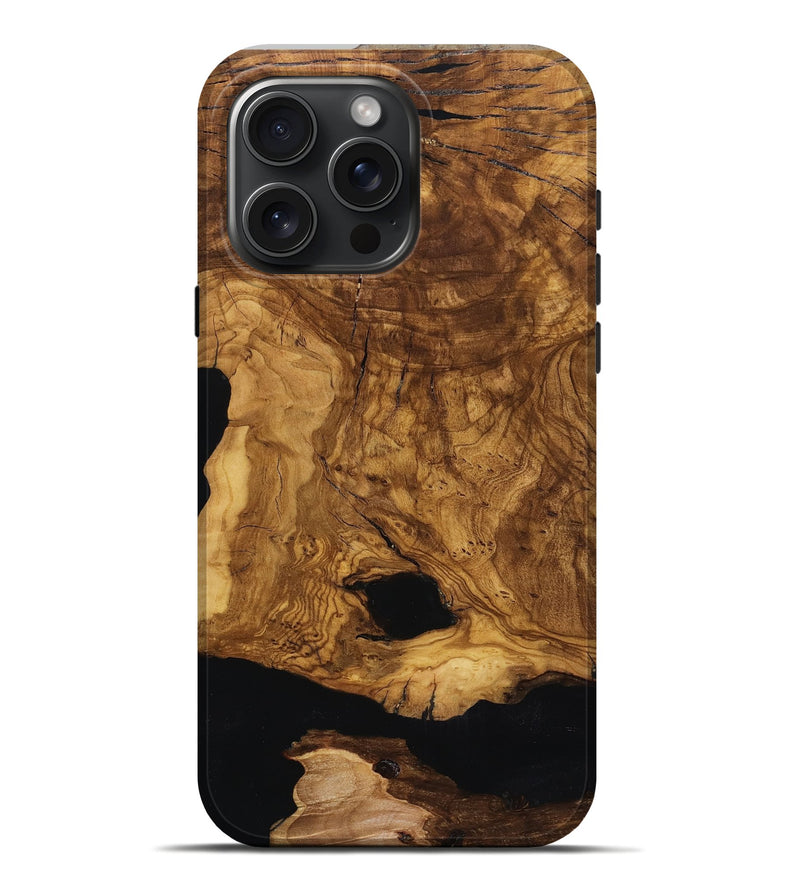 iPhone 16 Pro Max Wood Live Edge Phone Case - Leatha (Ancient Olive, 818769)