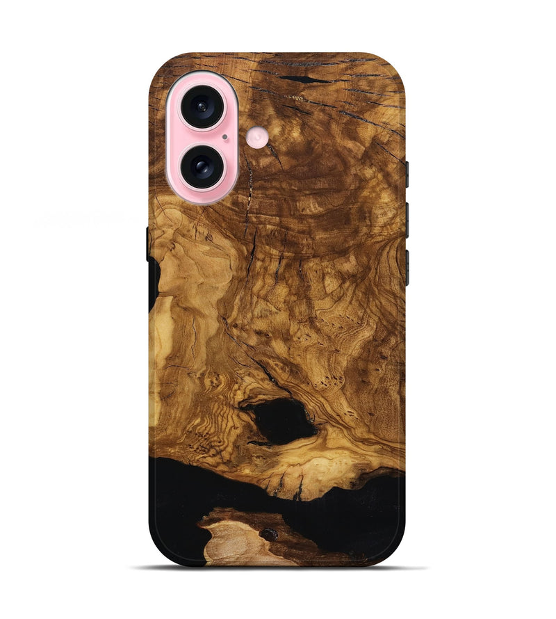 iPhone 17 Wood Live Edge Phone Case - Leatha (Ancient Olive, 818769)