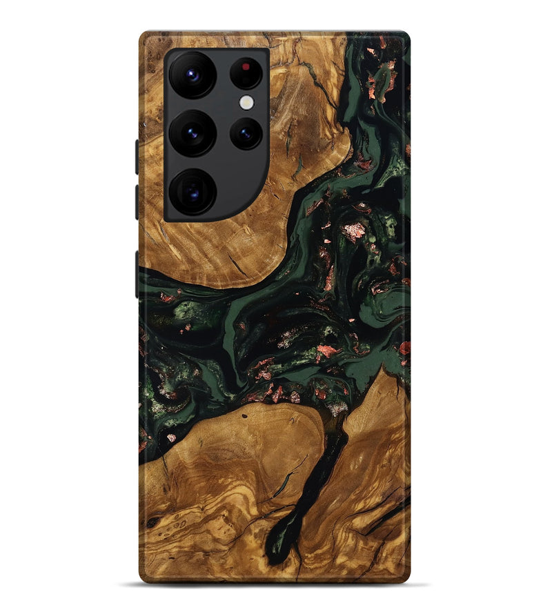 Galaxy S22 Ultra Wood Live Edge Phone Case - Hester (Ancient Olive, 818770)