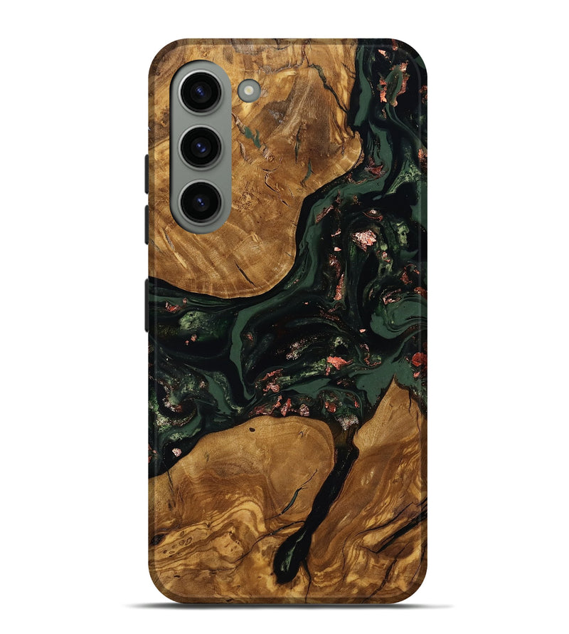 Galaxy S23 Plus Wood Live Edge Phone Case - Hester (Ancient Olive, 818770)